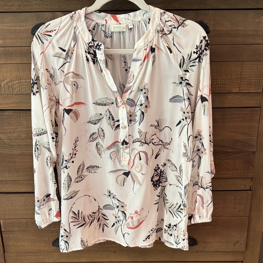 Spartina 449 White Floral Blouse